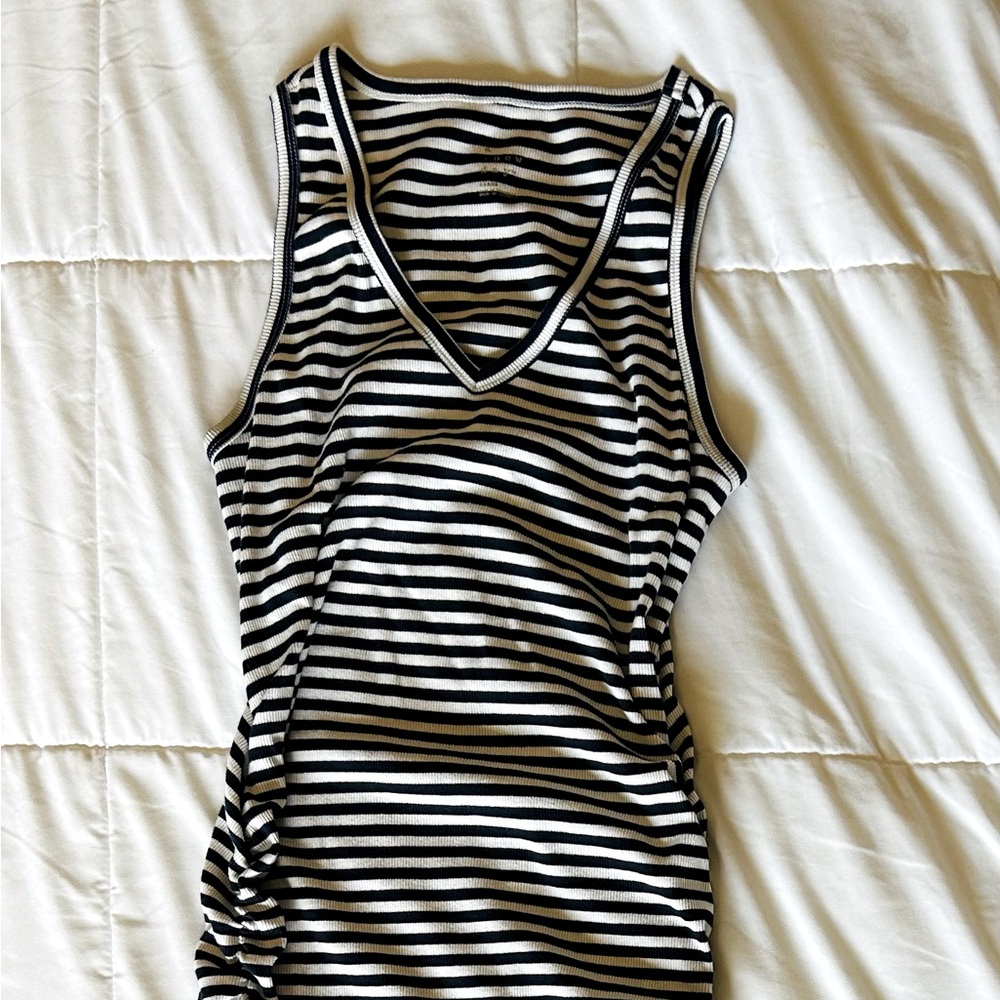 Large navy striped dress